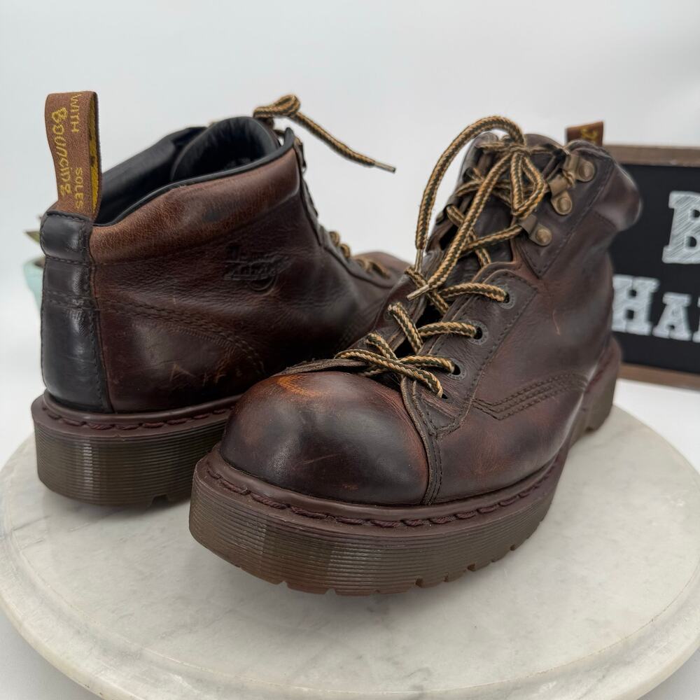 Dr. Martens 8287 AirWair Men's England Vintage Chunky Lug Brown Leather Boots 12